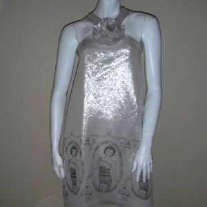 Voomby Joy Han VENUS Holiday DRESS Silver S NWT